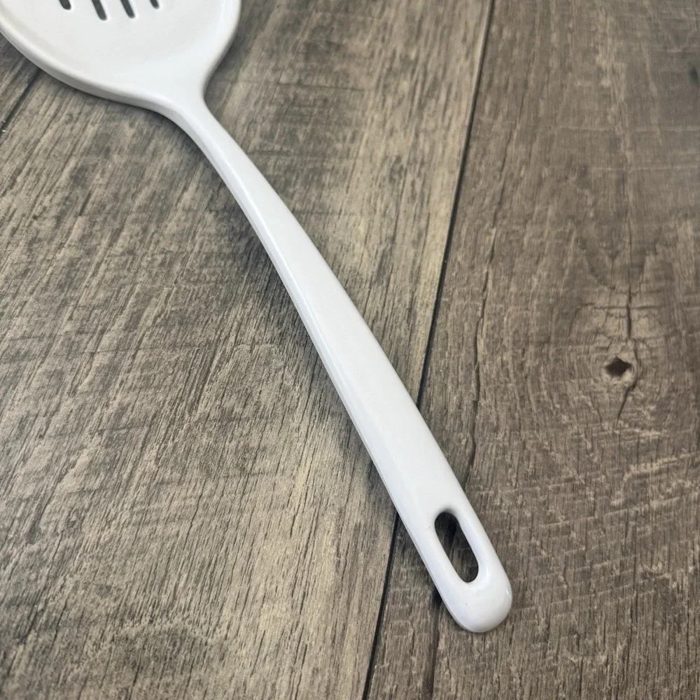 Vintage Melamine Ware Wide Slotted Spatula Flipper Turner JP 639 White 11.5